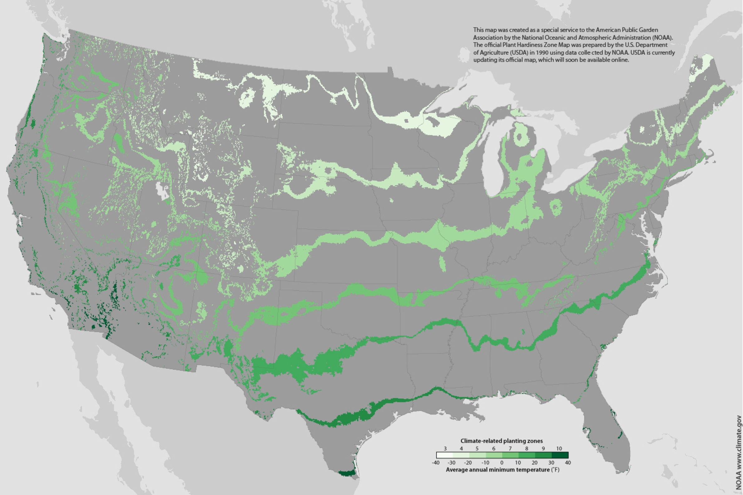 Shifts in Growing Degree Days, Plant Hardiness Zones and Heat