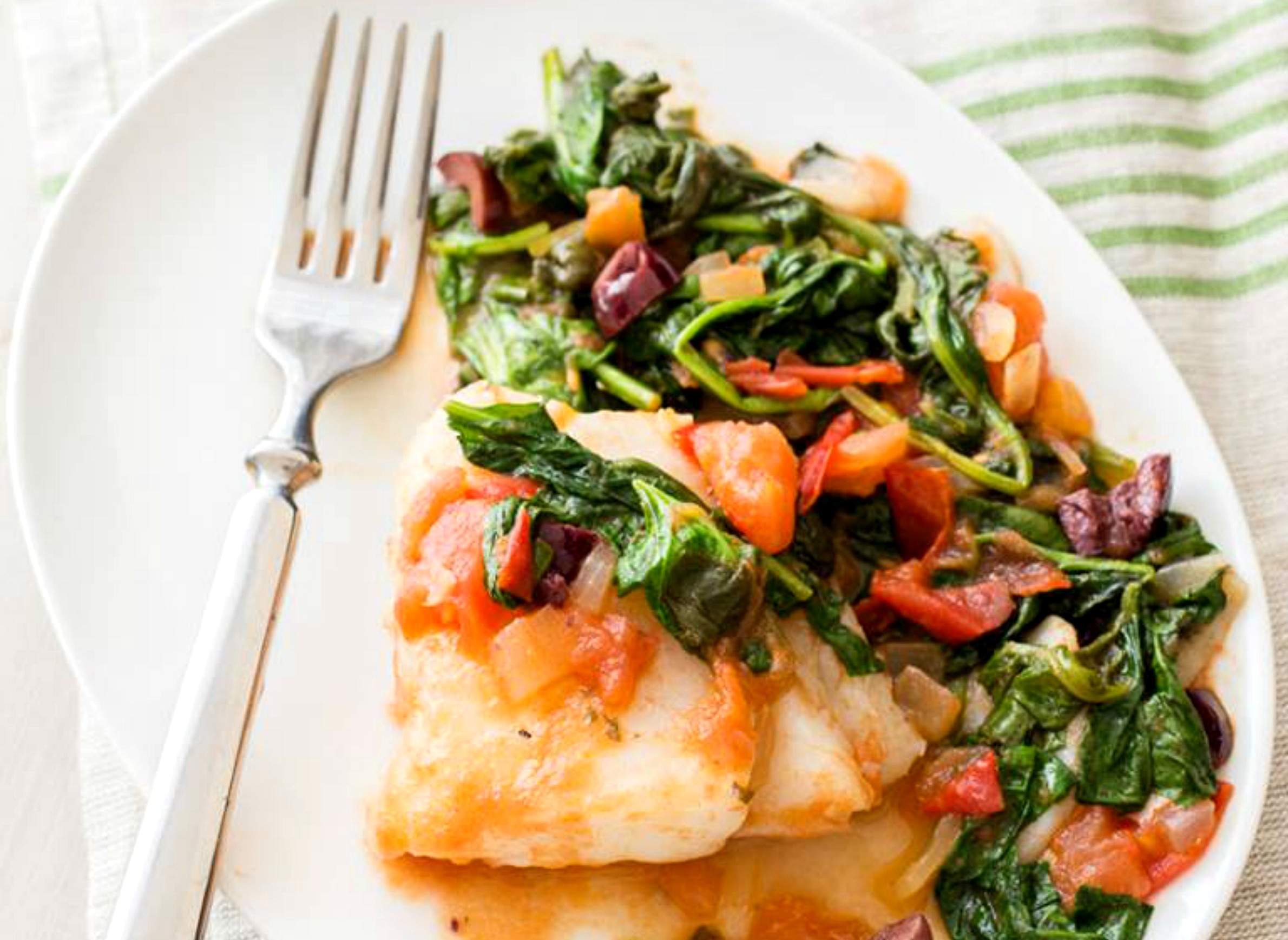 Fish with spinach